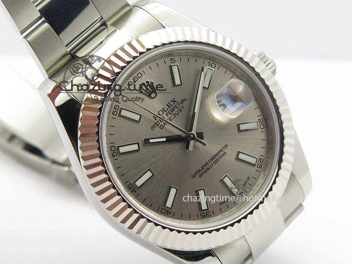 Sliver A3136 Dial II SS 41mm Gray 116334 Datejust On Sticks Bracelet Markers SS 0102